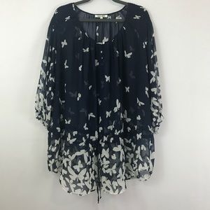 Daniel Rainn Sheer Butterfly Tunic Plus Size